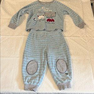 Adorable Blue Striped Kids Pajama Set